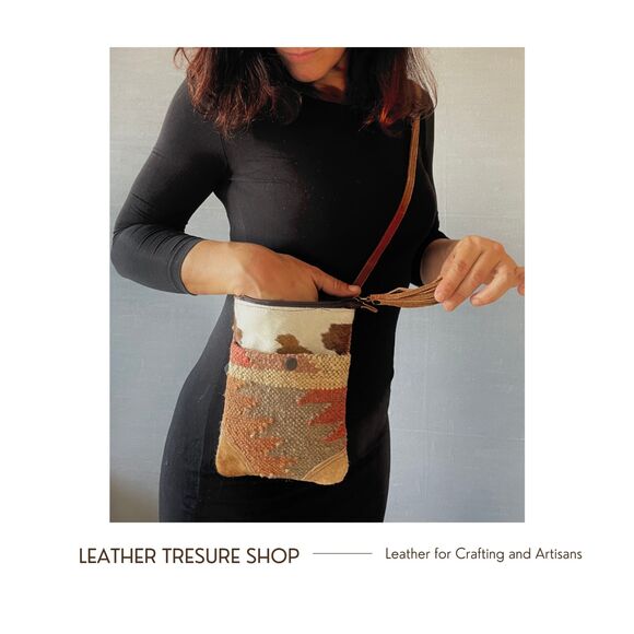 Western Navajo Print bag, Crossbody Small Purse, Genuine Hair on Cowhide, Suede - Picture 1 of 4